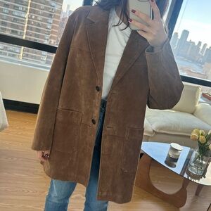 Zara NWT Genuine Suede Coat